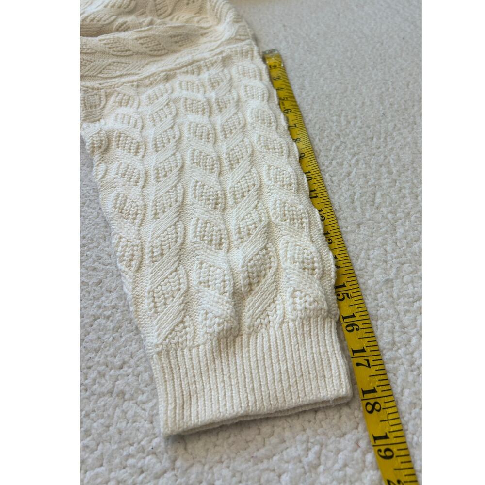 Eberjey Women's Cable Knit Recycled Cotton Sweater Size XL Cream Crewneck NWT - Picture 6 of 9